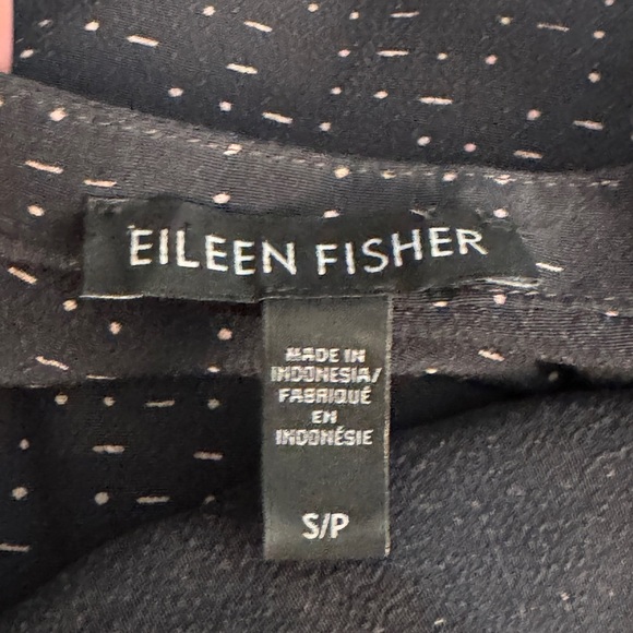 EILEEN FISHER TENCEL MORSE CODE GRAPHITE SHIFT DRESS SZ S - Picture 6 of 8